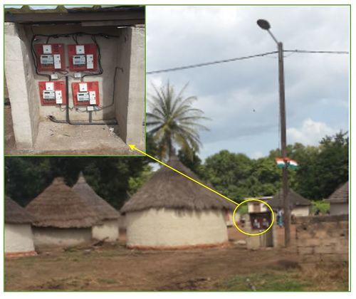 Image of smart meters installed in a village in the Ivory Cost (Kouassi, 2016)