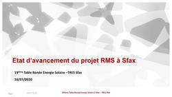 Etat d'avancement du projet RMS à Sfax 16.07.2020