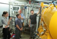 Participants of a technical visit to Germany, visiting the prototype of a otimized cooling system