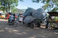 A handcart loaded with plastic refuse destined for a recycling plant in Jua kali, Kisumu city.
