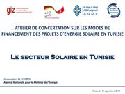 Le secteur solaire en Tunisie