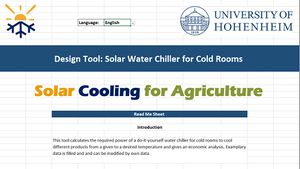 Excel-based design tool for solar water chillers for coldrooms - multiple languages