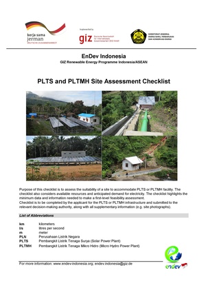 EnDev Indonesia Site Criteria Checklists for PLTS and PLTMH.pdf