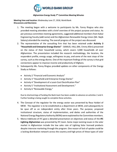 File:Minutes of the 7th Afghanistan Energy study meeting Revised minutes.pdf