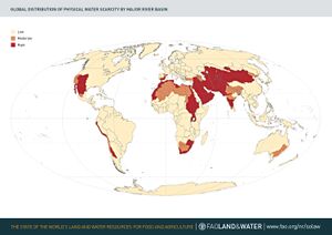 Global distribution of physical water scarcity FAO 2013.jpg