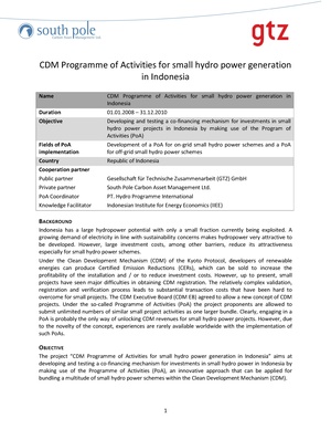 CDM Activities for Small Hydro Power Generation in Indonesia.pdf
