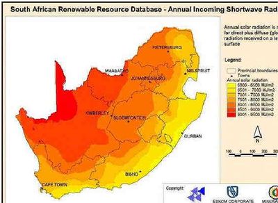 South Africa Solar Map