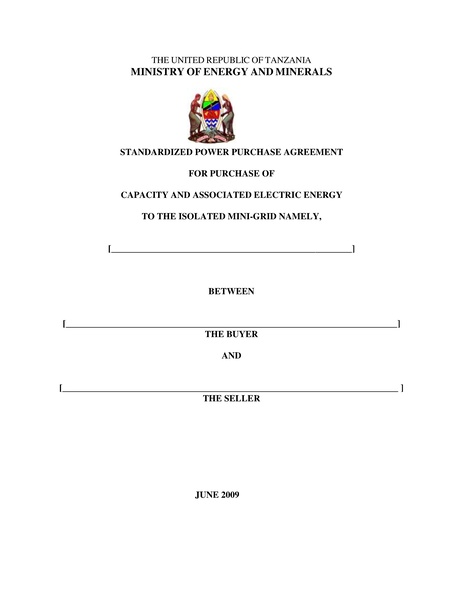 File:Tanzania Standardized Small Power Purchase Agreements for Isolated Mini Grid Connection.pdf