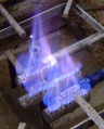 Biogas burner burning bolivia.JPG
