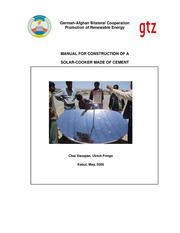 Manual for Construction of a Solar-Cooker Made of Cement.