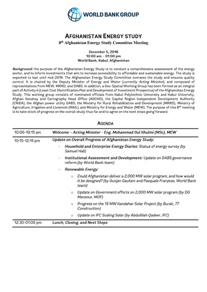Eighth Meeting of Afghanistan Energy Study Committee - Agenda.pdf