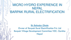 Productive End Use - Example from Nepal