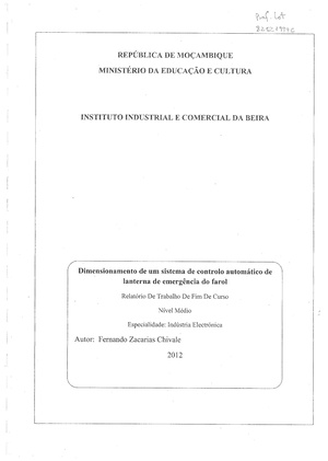 PT-Dimensionamento de um sistema de controlo automático de lanterna de emergência do farol-Fernando Zacarias Chivale.pdf