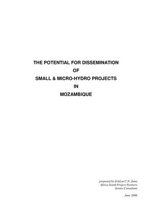 EN THE POTENTIAL FOR DISSEMINATION OF SMALL & MICRO-HYDRO PROJECTS IN MOZAMBIQUE Zvidzai C.N. Zana.pdf