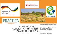 Marion Cuisin: Technical considerations for planning solar powered irrigation systems (SPIS))