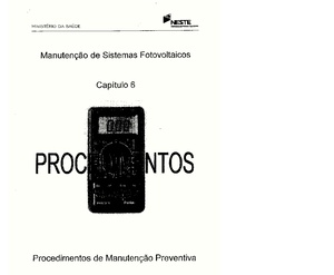 PT-Manutencao de Sistemas fotovoltaicos, Capitulo 6, Procedimentos de Manutencao Preventiva-Ministerio da Saude.pdf