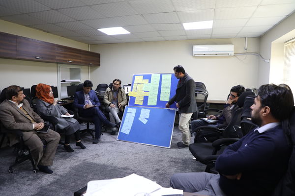 On 28th January 2021, the TNA (Training Need Analysis) kick of training with participation of 8 employees from Da Afghanistan Breshan Sherkat (DABS) was held in DABS IT room, Kabul Afghanistan. Photo by Maryam Sepehr