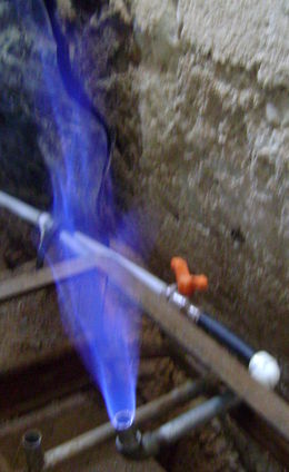 Burning biogas without burner bolivia.JPG