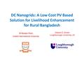 DC Nanogrids Low Cost PV Based Solution for Livelihood Enhancement for Rural Bangladesh.pdf