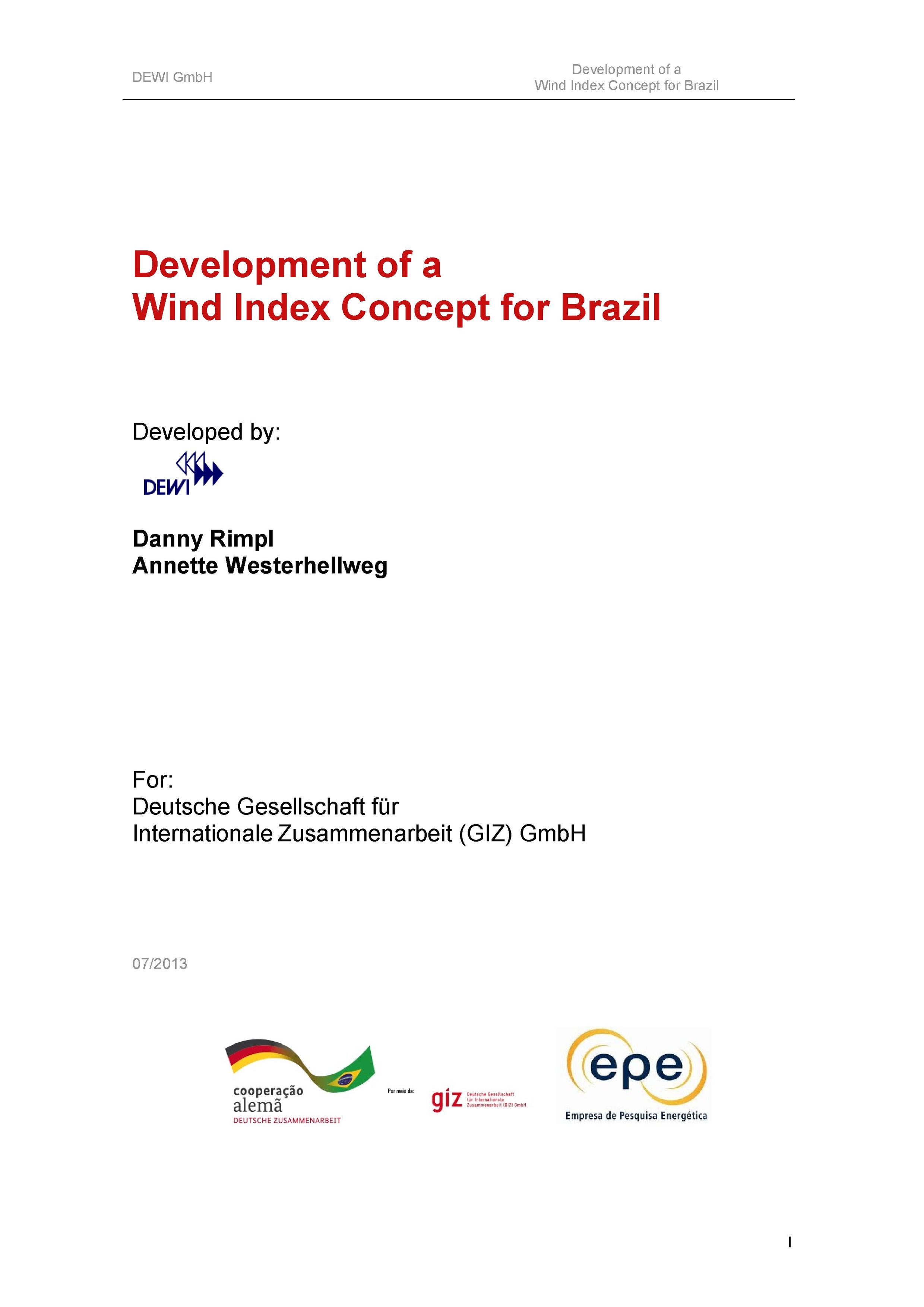 Development of a Wind Index Concept for Brazil