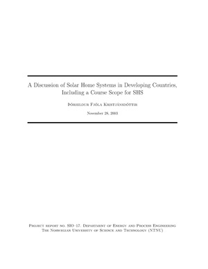 A Discussion of Solar Home Systems in Developing Countries, Including a Course Scope for SHS.pdf