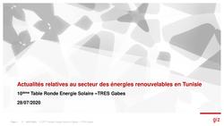 Actualités sur les projets ERs en Tunisie et le projet RMS _ 10ème TRES Gabès