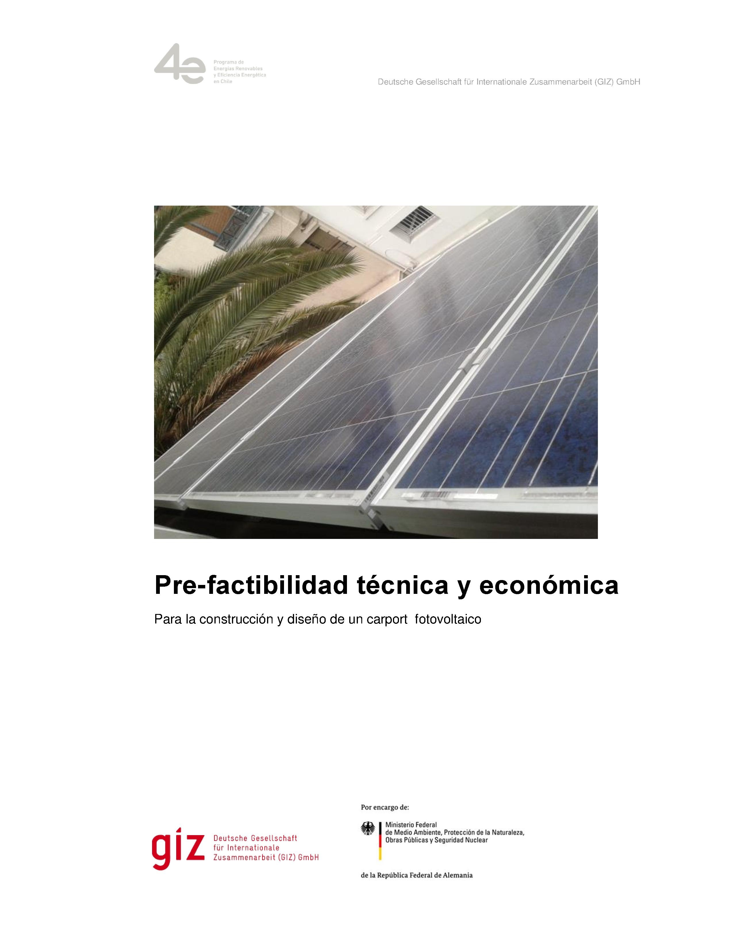 Study of technical and economic feasibility for the construction and design of a photovoltaic carport, 2014