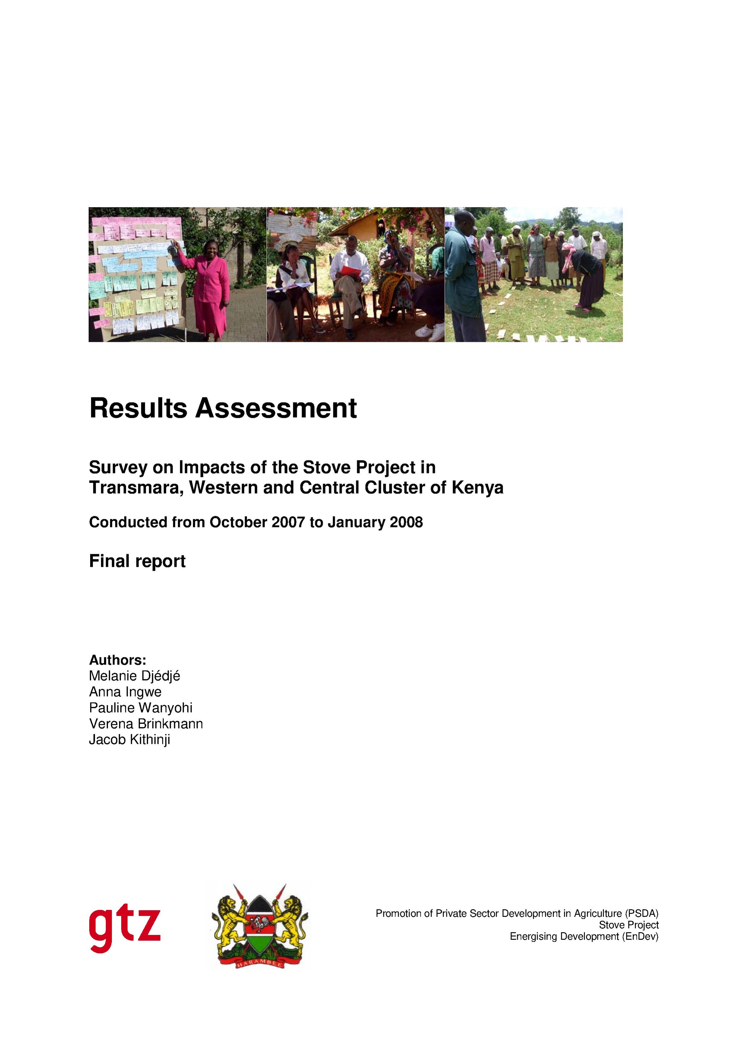 Survey on Impacts - Stove Project Kenya