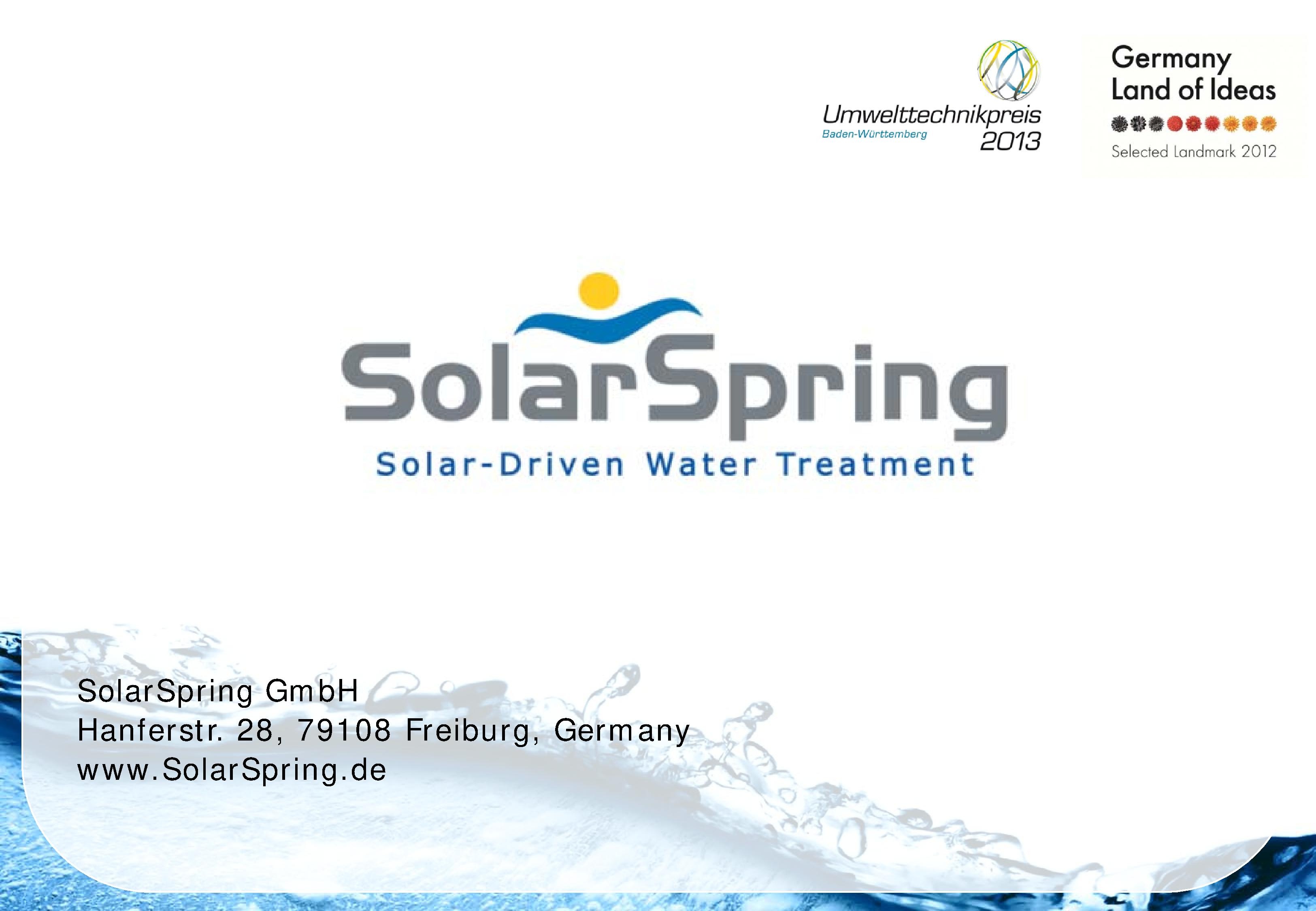 Solar-Driven Water Treatment – Experiences in India