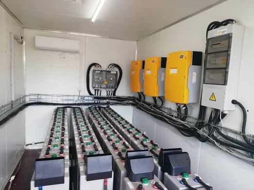 Inside one out of 20 energy containers designed and delivered by Asantys Systems GmbH and installed by the operator partner PowerGen in a village in Sierra Leone.