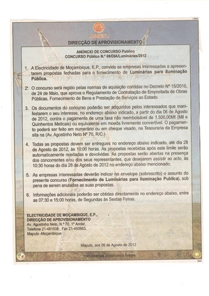 PT-Concurso publico Nr. 68. Dia.Luminárias. 2012-Electricidade de Mocambique.pdf