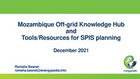 Ranisha Basnet: Introduction to Mozambique Off-grid Knowledge Hub on energypedia and overview of tools and resources for SPIS planning
