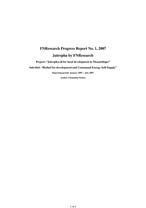 EN-FNResearch Progress Report No. 1, 2007 - Jatropha by FNResearch-Flemming Nielsen.pdf