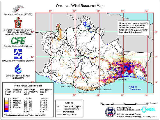 Oaxaca - Wind Resource Map [4]