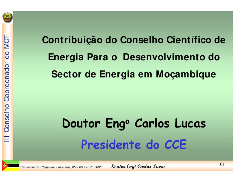 File:PT-Contribuição do Conselho Científico de Energia Para o Desenvolvimento do Sector de Energia em Moçambique-Carlos Lucas.PDF