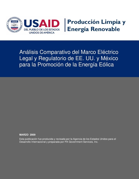 File:Análisis Comparativo del Marco Eléctrico Legal y Regulatorio de los Estados Unidos de Norteamérica y México .pdf