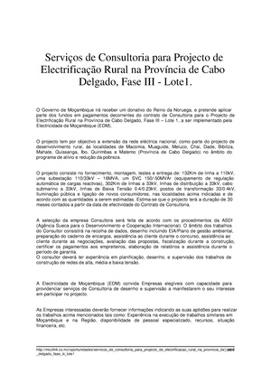 PT-Servicos de Consultoria para Projecto de Electrificacao Rural na Provincia de Cabo Delgado, Fase III - Lote 1-Electricidade de Mocambique.pdf