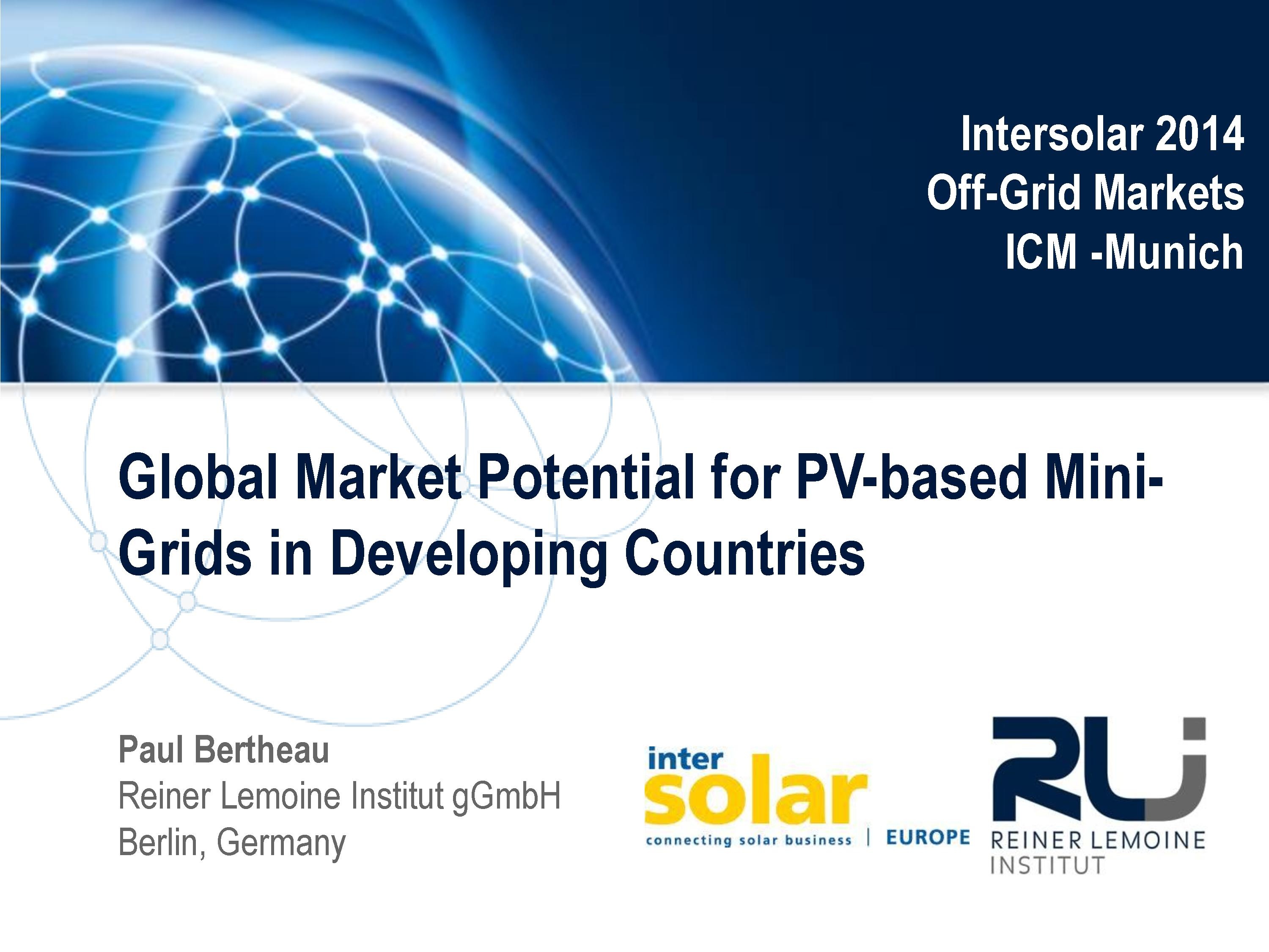 Global Market Potential for PV-based Mini-Grids in Developing Countries