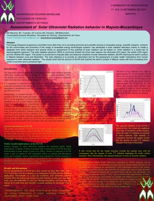 EN Assessment of Solar Ultraviolet Radiation behavior in Maputo-Mozambique Universidade Eduardo Mondlane.pdf
