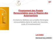 Incitations du nouveau code d’investissement dédiées aux projets d’énergies renouvelables