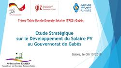 Etude stratégique sur la promotion de l'énergie solaire PV à Gabes