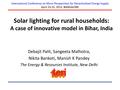 Solar lighting for Rural Households - A Case of Innovative Model in Bihar, India.pdf