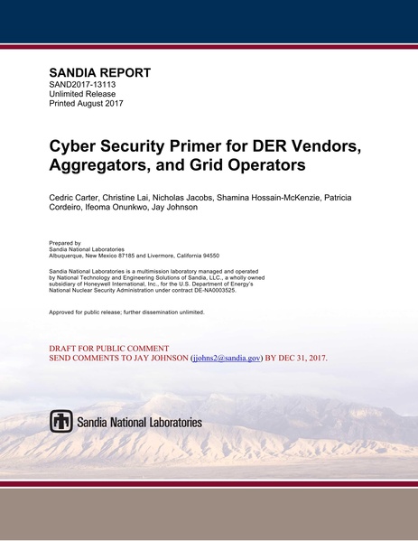 File:063 Cyber Security Primer for DER Vendors Aggregators and Grid Operators.pdf