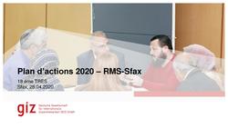 Plan d'actions 2020 du projet RMS -Sfax