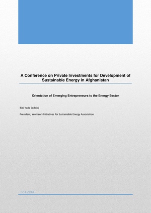 Private Investments for Development of Sustainable Energy in Afghanistan Event Report.pdf