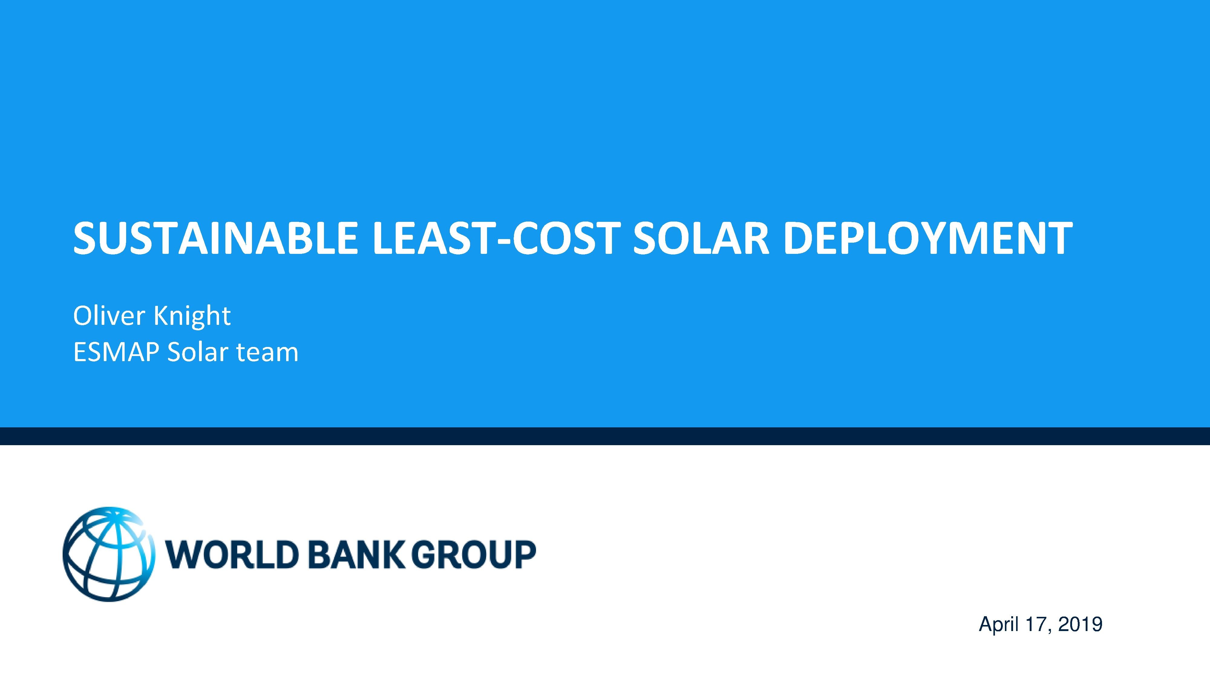 Sustainable Least-Cost Solar Deployment