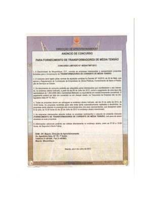PT-Anuncio de concurso para fornecimento de transformadores de Média Tensao-Electricidade de Mocambique.pdf