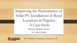 Improving the Performance of Solar PV Installation in Rural Locations in Nigeria - A Case Study.pdf